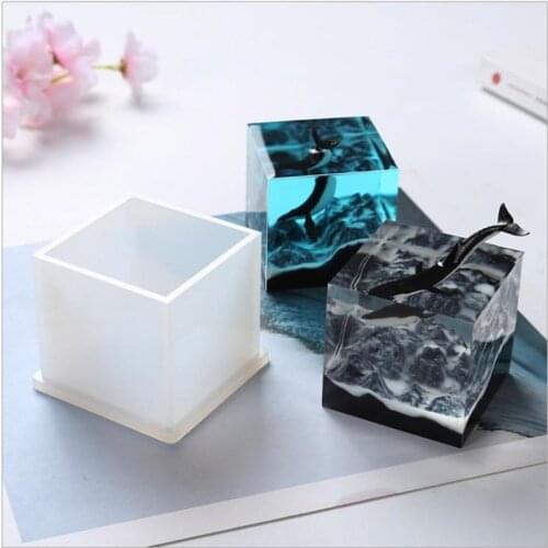 Hot sale cube shape silicone mold DIY plaster craft model square silicone soap candle resin mold decoration