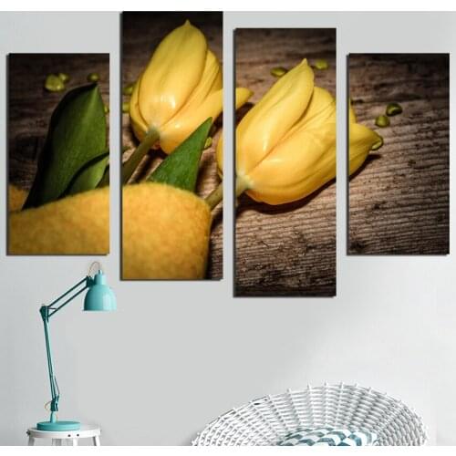 SVITY Yellow Tulips Canvas Painting Modern Decor Print Posters Nordic Wall Art Pictures Living Room Home Decor Poster FA577