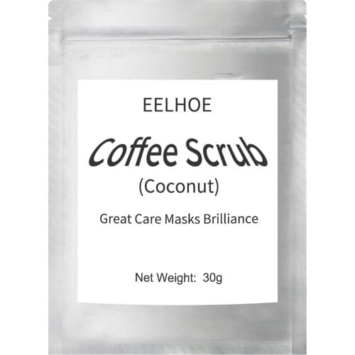 30G Coffee Scrub Coconut Fragrance Body Scrub Cream Dead Sea Salt for Exfoliating Whitening Moisturizing Anti Cellulite