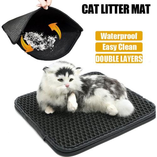 Pet Cat Litter Mat EVA Double Layer Waterproof Cat Litter Cursion Trapping Pet Litter Mats Foldable Cat Clean Pet Pad Trapper