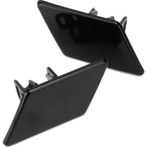 1 Pair of Left Right Headlight Washer Nozzle Covers 61677211209 Fit for E90 E91 2006 2007 2008 fit for 323i Black ABS