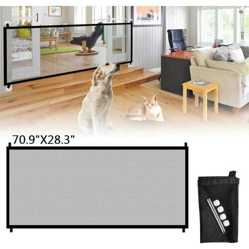 Folding Pets Dog Cats Gate Mesh Fence Net Guard Indoor Child Safety Barrier Enclosure Corralito Playpen for Dogs Chiens Supplies