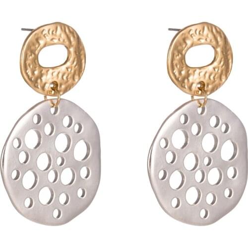 Fashion Hollow Out Round Earrings for Women Girls Vintage Geometric Drop Pendientes Party Wedding Jewelry Gifts Bijoux