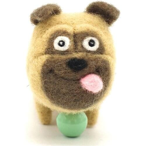 Bell Dog Needle Felting Kit for Beginner Felting Starter Kit Handmade Wool for Felting Craft Kits DIY Set English Manual