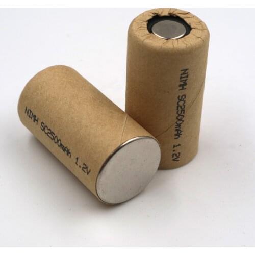 Ni-Mh SC2500mAh 5pcs NIMH SC2.5Ah Power Cell rechargeable battery cell,power tool battery cell discharge rate 10C-15C