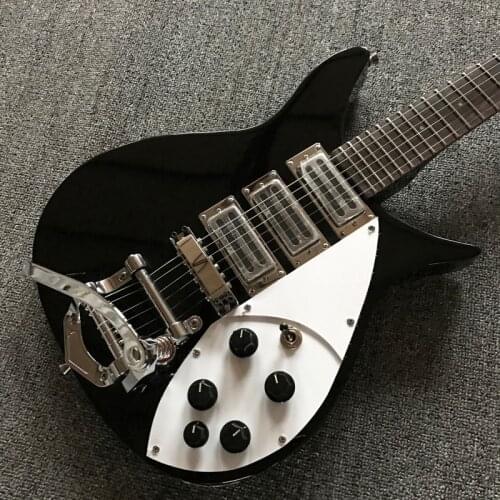 OEM 6 string electric guitar, black guitar with tremolo system, free delivery