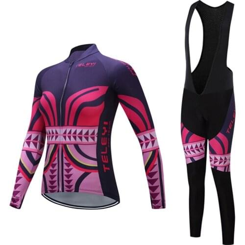 Autumn Long Sleeve Cycling Jersey Bib Set Women 2021 Sport Road Bike Clothing Mallot Mtb Female Uniform Pro Suit Dress Trisuit