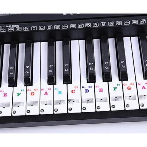 For 49/61/76/88 Key Transparent Detachable Music Decal Notes Piano Keyboard Stickers Electronic Piano Piano Spectrum Sticker