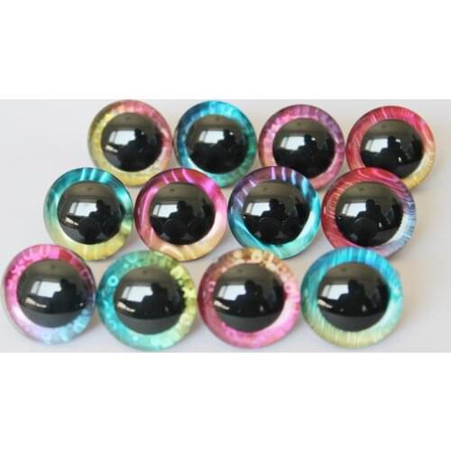 200pcs--L12 14mm-16-18-20-25-30-35mm 3D CLEAR safety toy eyes &Fabric & washer--long stem eyes
