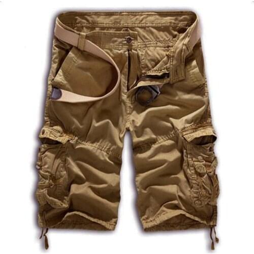 Cargo Shorts Men Cool Camouflage Summer Casual Trousers Brand Knee Length Comfortable Camo Men Solid Shorts Plus Size