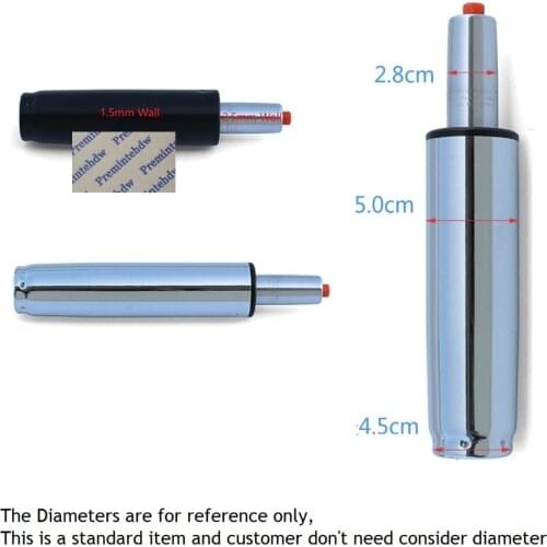 The 4th Generation Chair Gas Lift Cylinder Replacement Pneumatic Shock Lifting Stroke Office Chair Parts Black Silver