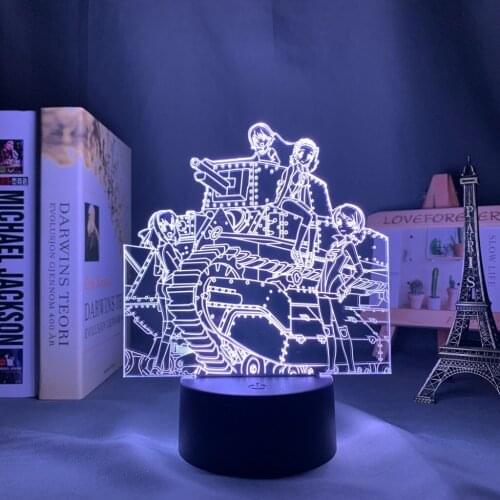 Led Night Light Anime Girls Und Panzer for Bedroom Decor Nightlight Birthday Gift Anime 3d Lamp Girls Und Panzer Drop Shipping