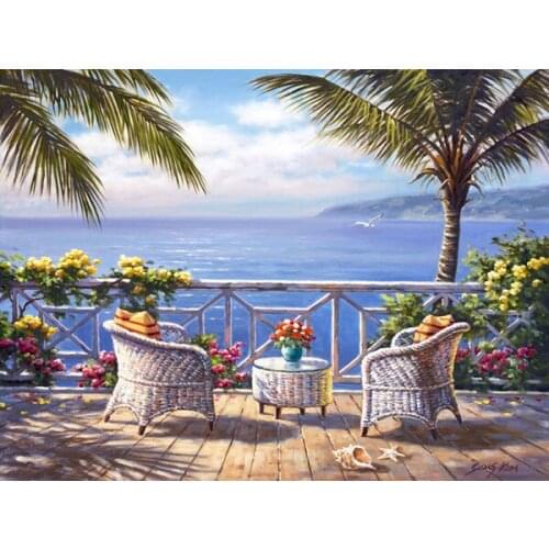 Seaside Scenery Leisure Comfortable Needlework,Embroidery,DIY Cross stitch kits,Pattern Counted Cross-Stitching Home Decor