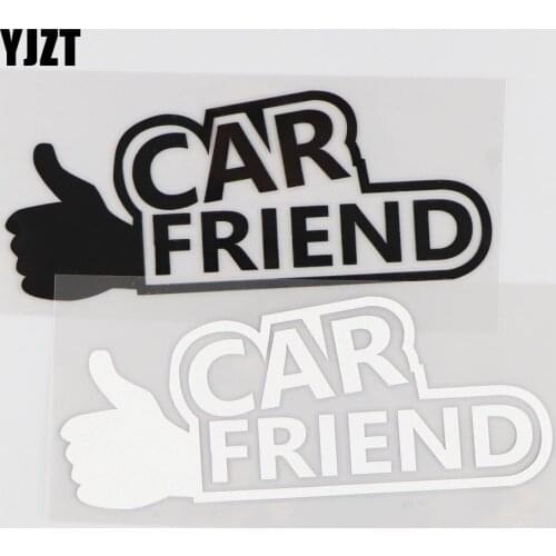 YJZT 14.4CM*6.5CM Car Friend Funny Car Styling Body Stickers Fashion Vinyl Car Motorcycle Accessories Black/Silver 4A-0145