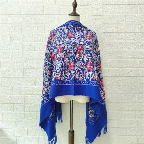 Women Artificial Cashmere Scarves With Tassel Lady Winter Autumn Schal Scarf Thinker Warm Female Shawl Hot Sale Embroidery Cape
