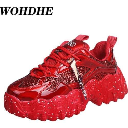 WOHDHE Chunky Sneakers Women Platform Shoes Vulcanize Shoes New Designers Running Shoes Walking Footwear Female Walking Jogging