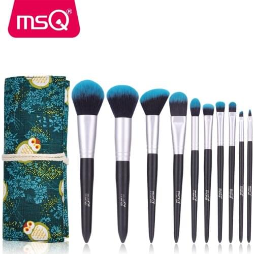 MSQ 10PCS Makeup Brush Set Foundation Blush Eyeshadow Luxury Make Up Brushes Kits Synthetic Hair Cosmetic Tools