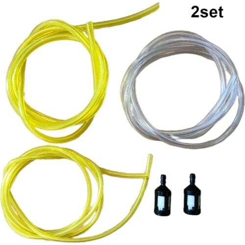 2 Sets Petrol Fuel Pipe Line Hose Tube Filter Strimmer-Chainsaw Replacement Tool Fuel Tube+Filter both the tube and filter able