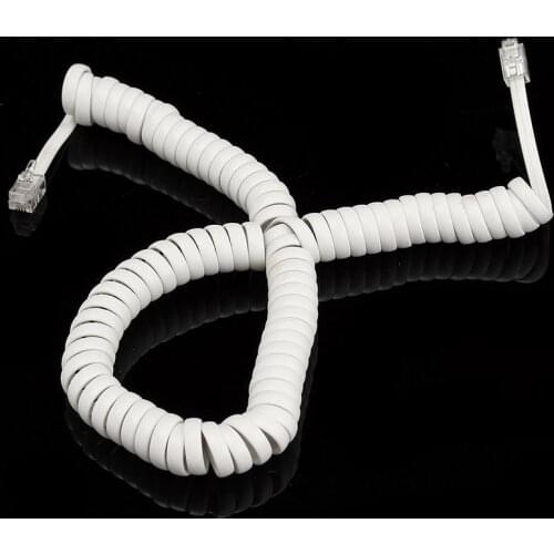 2m After stretching Telephone Handset Cord Telephone Handset Cable Coiled Phone Extension Curly Spring