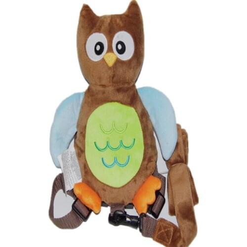 2 in 1 Harness Buddy Brown Owl Babi Safety Animal Backpacks Bebe Walking Reins Toddler Leashes GB-011