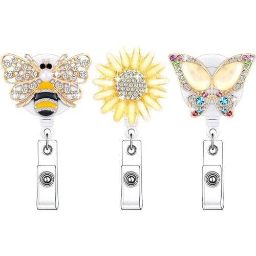 3 Pieces Badge Reel Holder Retractable Badge Holder with Alligator Swivel Clip for Nurse Teacher Office Staff