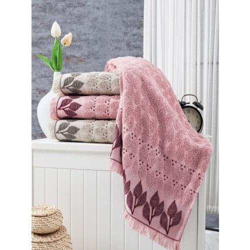 4 Pcs 50x90cm %100 Cotton Face Towel, Plain Dyed, Embroidered, Solid Woven Unisex Super Absorbent Soft Home Textile