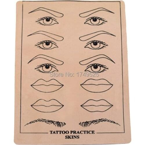 5PCS 14.5*19.5cm Top Quality Permanent Makeup Eyebrow lips Tattoo Practice Skin Training Skin Set For Beginners