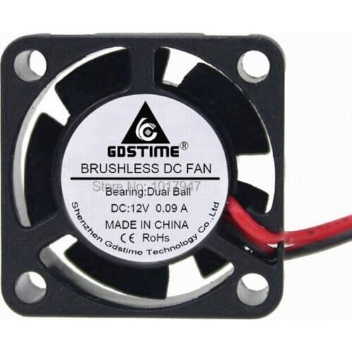 5 pieces lot Gdstime DC 12volt 2pin 2510 2cm 2510B 25x10mm Ball Bearing Brushless Cooling Fan
