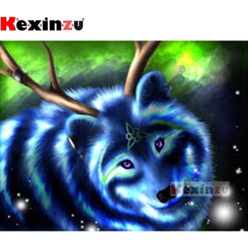 5D DIY Full Square/Round Drill Diamond Painting "Blue wolf" 3d Embroidery Mosaic Cross Stitch Wall Stickers Decor Gift X006496