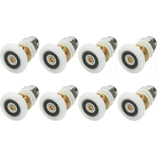 8PCS 19/23/25/27mm Diameter Shower Glass Sliding Door Hanging Wheel Roller Bathroom Sliding Cabinet Eccentric Pulleys Roller Nap