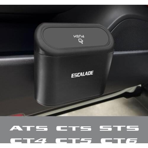 Car Trash Can Clamshell Trash Bin For Cadillac ATS CTS Escalade STS XT5 CT6 XT4 SRX XTS Garbage Box Auto Interior Accessories