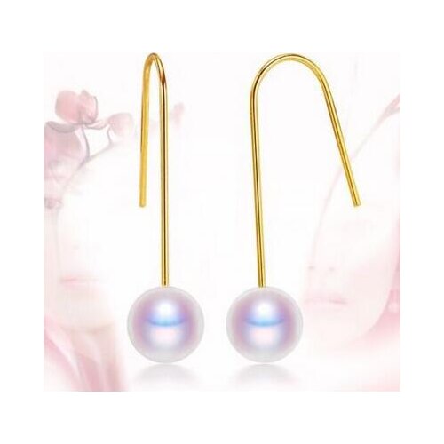 Free shipping>>>>noble jewelry charming 10-11mm south sea round white pearl earring 14k