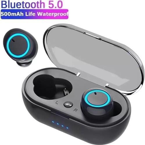 Y50-TWS Bluetooth headset Wireless Bluetooth 5.0 headset Stereo Video Game headset Sports headset with phone Charging box
