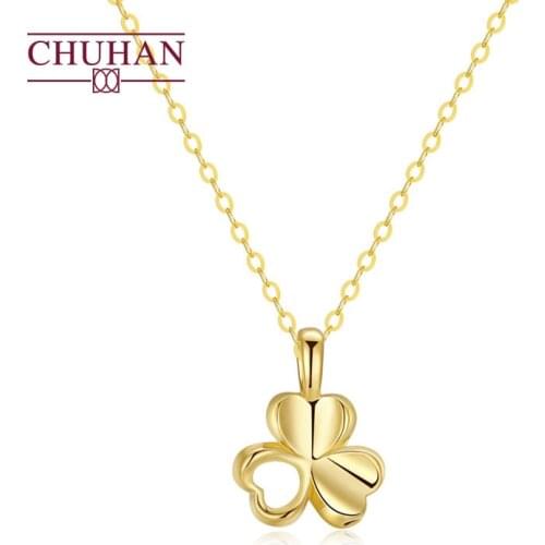 CHUHAN Clover Gold Pendant Au999 Womens Pendant Au750 Clavicle Chain Fashion Popular Party Wear Fine Jewelry for Woman Gifts