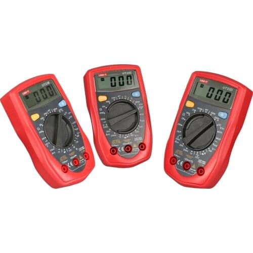 UNI T UT33B Digital Multimeter 1999 Count Manual Range AC DC 600V Voltmeter Ammeter Ohmmeter Diode Battery Tester LCD Backlight