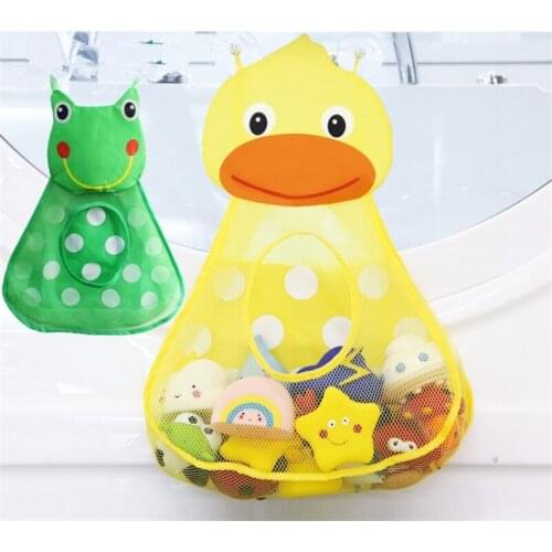 Baby Shower Bath Toys Little Duck Little Frog Baby Kids Toy Storage Mesh with Strong Suction Cups Toy Bag Net Bathroom Organizer