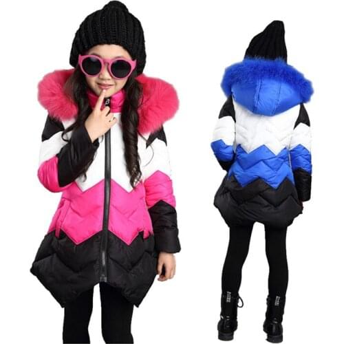Girl down coat warm removable Winter coat for 4-12yrs kids children tollder girl Winter jacket outerwear clothes