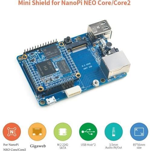 Mini Shield for NanoPi NEO Core/Core2 Same form factor as RPi can be well fit into a RPis case