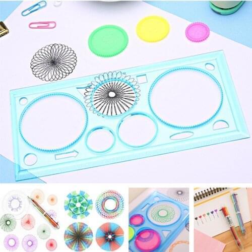 Spirograph Geometric Ruler And Ballpoint pen Students Drawing Toys Painting Drafting Tools Template Kids Learning Art Tools