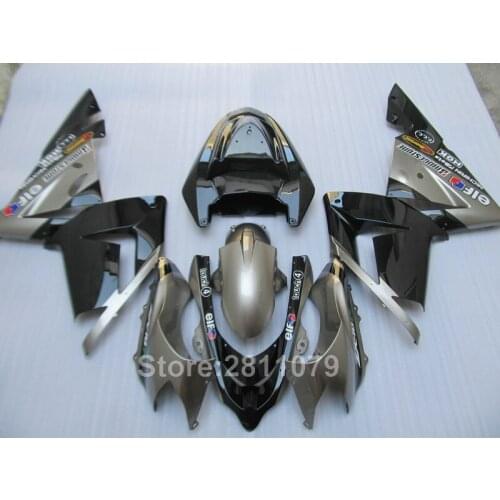 Hot sale molding fairing kit for Kawasaki Ninja ZX10R 04 05 silver black fairings set ZX10R 2004 2005 GY14