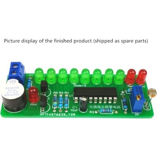 Light intensity indicator alarm circuit kit DIY electronic production kit welding training teaching parts