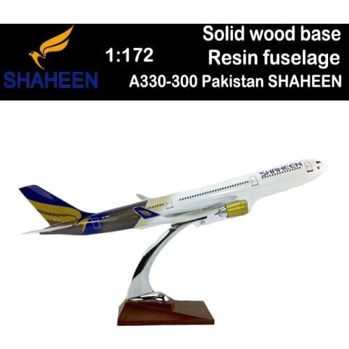 40CM 1:172 Airbus A330-300 Model Pakistan SHAHEEN Airlines Wood Base Aircraft Plane Display Model Airliner Collection Adult Toys