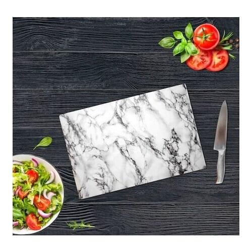 Marble Look Style Glass Cutting Board Design Kitchen Chopping board Black White Marble Looking Glass Healthy Cutting Board