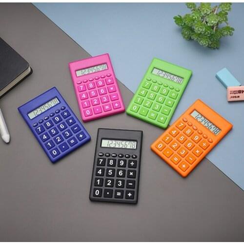 Cartoon Mini Calculator 8 Digits Display Dual Power Supply Cute Candy Color Calculadora Solar Hesap Calculatrice