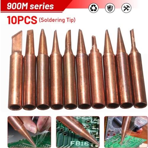 10pcs 900M Pure Copper Soldering Iron Tip Lead-free Welding Sting For Hakko 936 FX-888D Saike 909D 852D+ Soldering Iron Station