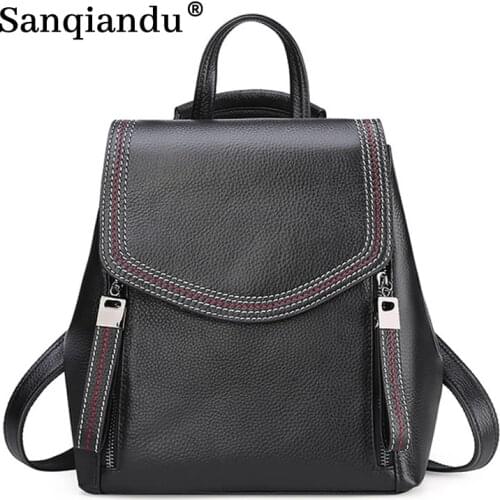 2020 New Genuine Leather Female Backpack Kawaii Ladies Smart Backpack High Quality Rucksacks for Girls School Bag Women Backpack