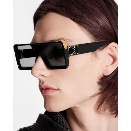 New Arrival Brand Designer Men Women Oversized Square Sunglasses Trending Fashion Conjoined Glasses Green Blue Shade