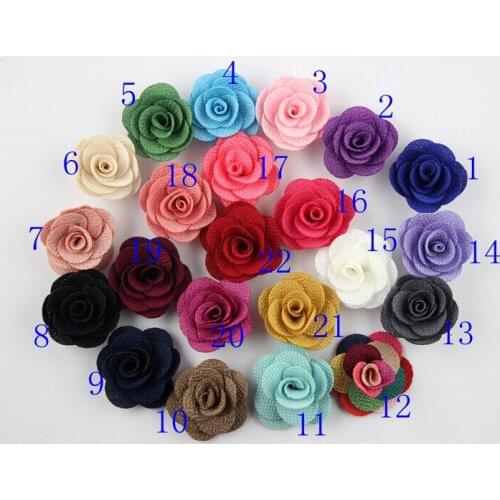 NEW 1.6inch Fashion rose flower Diy for hair accessories headband ornaments colorful flowers without clip 10pcs
