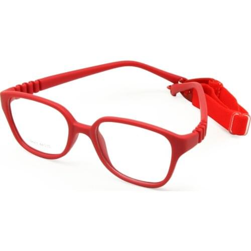 Kids Glasses Frame with Strap Size 44/15, Bendable Optical Children Glasses for Boys & Girls,One-piece No Screw 3-5Y