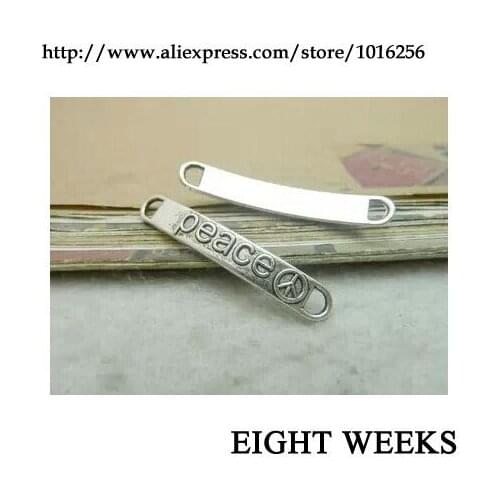 Zinc alloy pendant jewelry accessories diy handmade material charms 6 * 38 mm peace letters connection